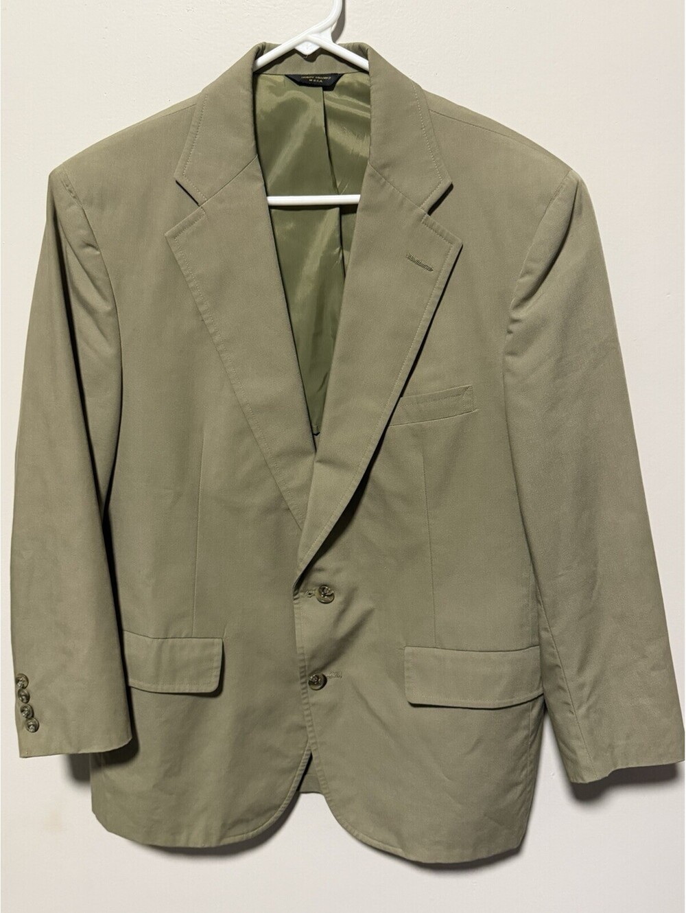 Vintage Haspel 100% Linen Blazer Mens 42S Two Button Tan Khaki